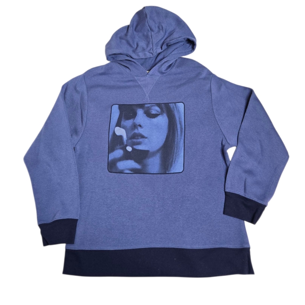 TAYLOR SWIFT blue Midnights Spotify lightweight‎ hooded sweatshirt hoodie S